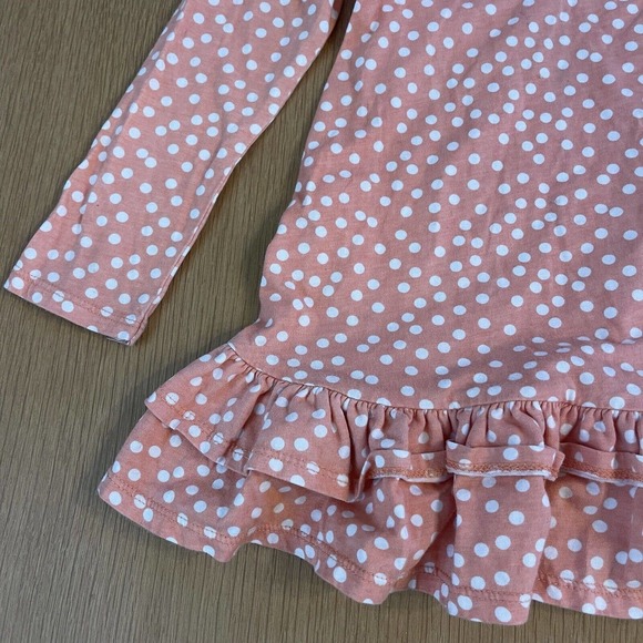 Girl's Jelly The Pug Size 5 Long Sleeve T-Shirt Polka Dot Bird Ruffle Cotton - Picture 4 of 7